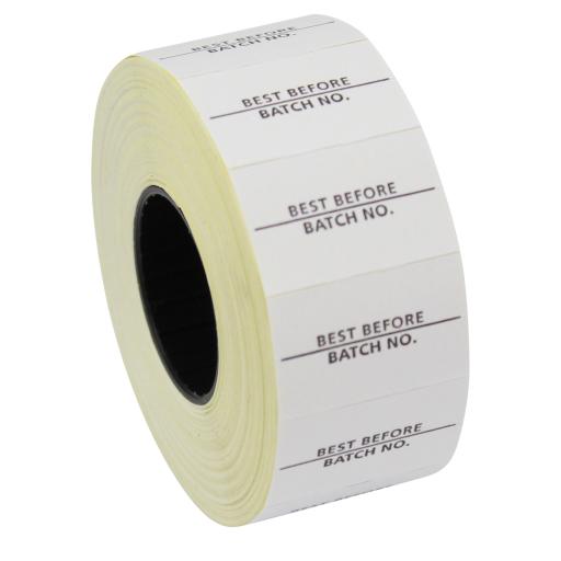 CT7 Best Before / Batch No 26x16mm Price Gun Labels