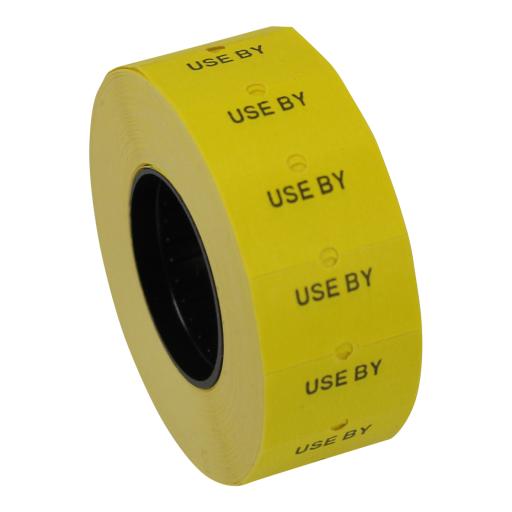 CT1 Yellow Use By 22x12mm Labels